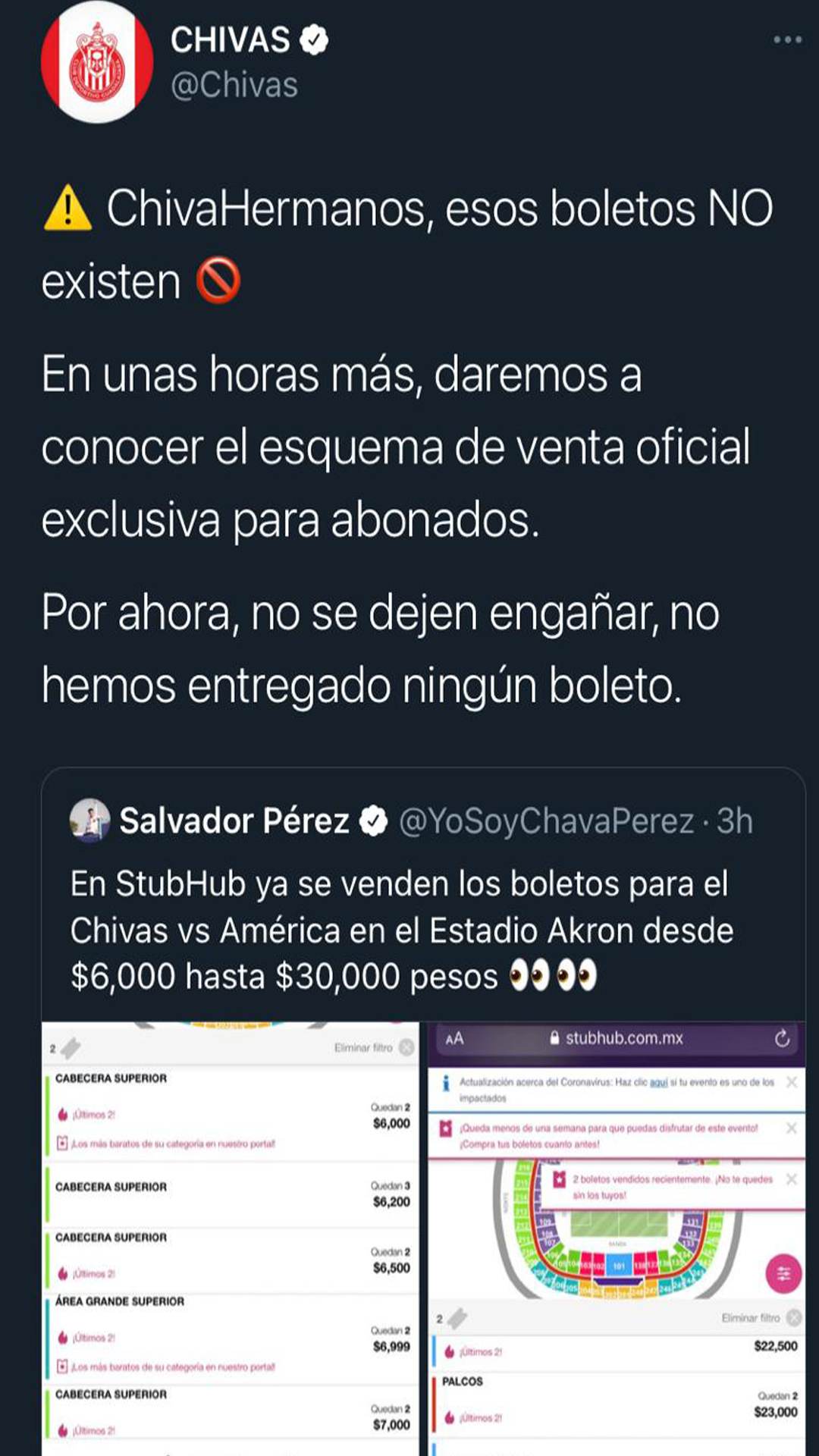 La reventa de boletos de Chivas es falsa  (Foto: Twitter@Chivas)