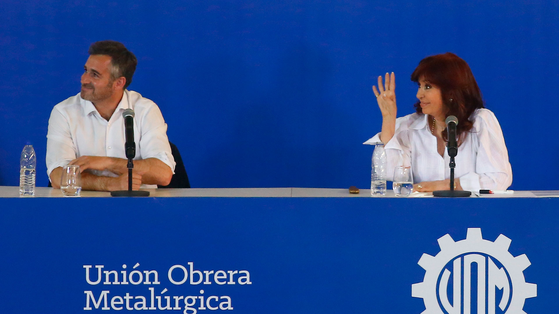 Cristina Kirchner en el reciente acto organizado por la UOM. El jueves, habla en La Plata