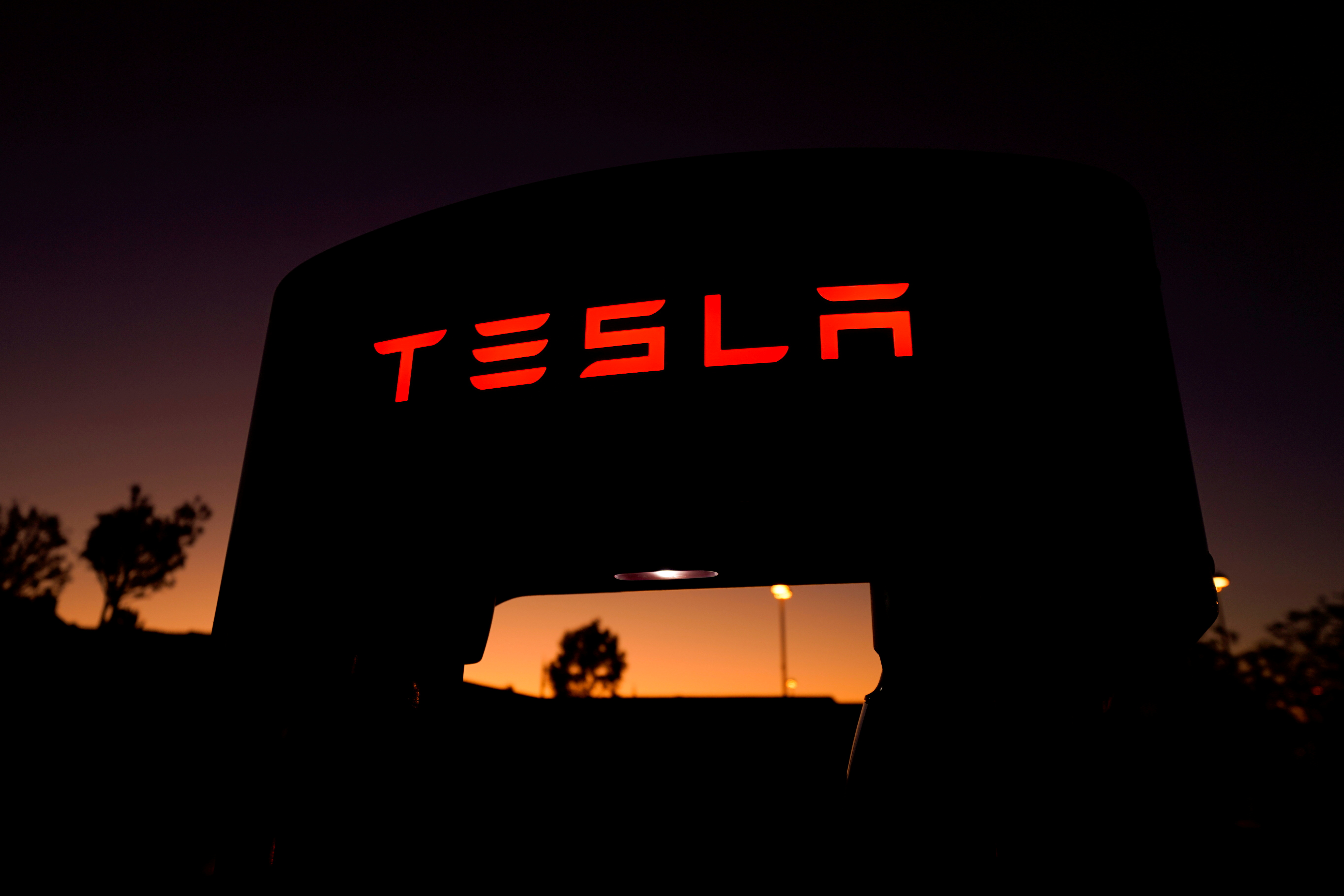 Una estación de carga de Tesla