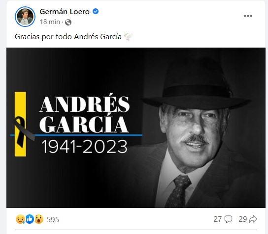Germán Loero se despide de Andrés García. (Facebook))
