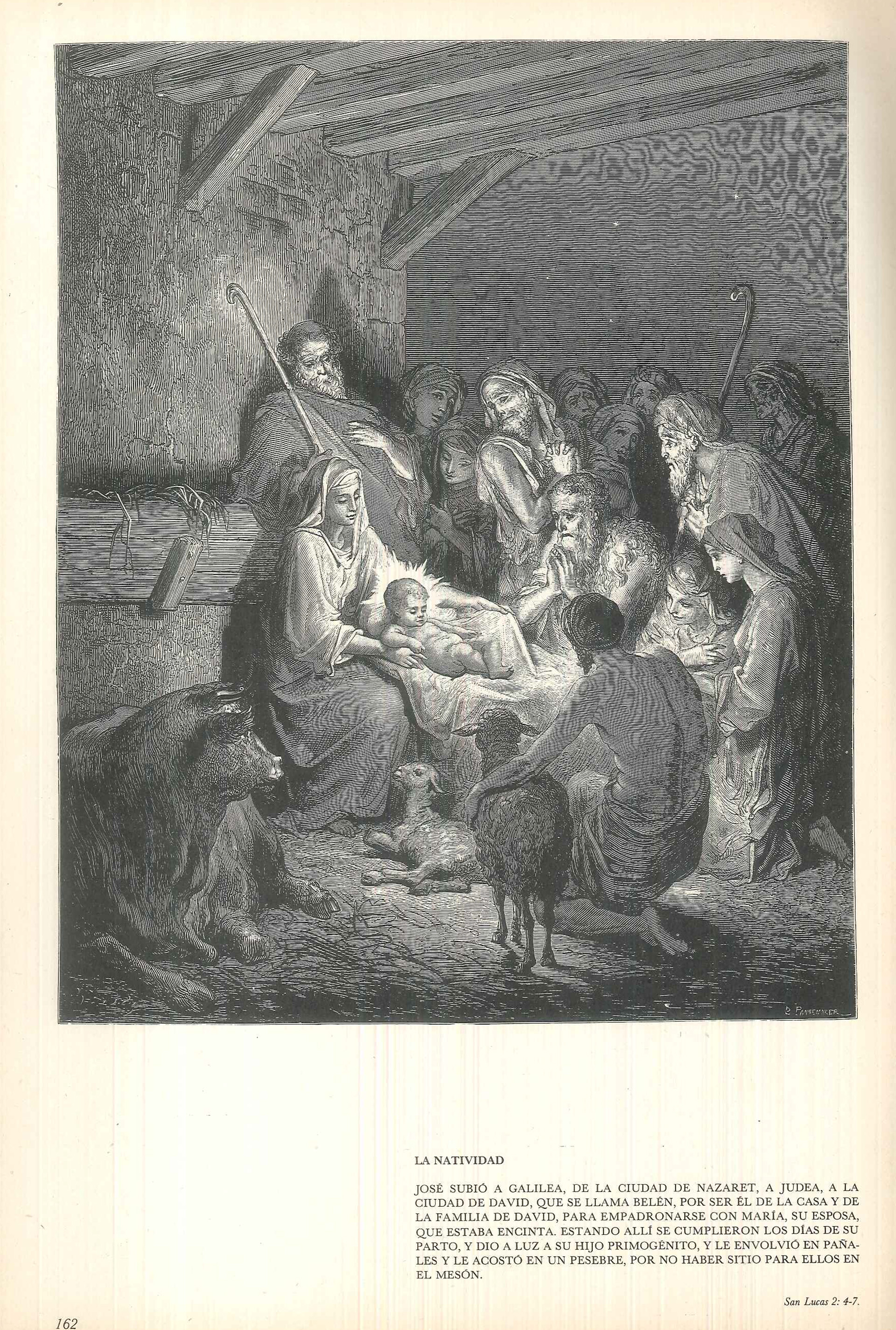 El nacimiento y la adoración de los pastores, según la versión del eximio ilustrador Gustavo Doré
