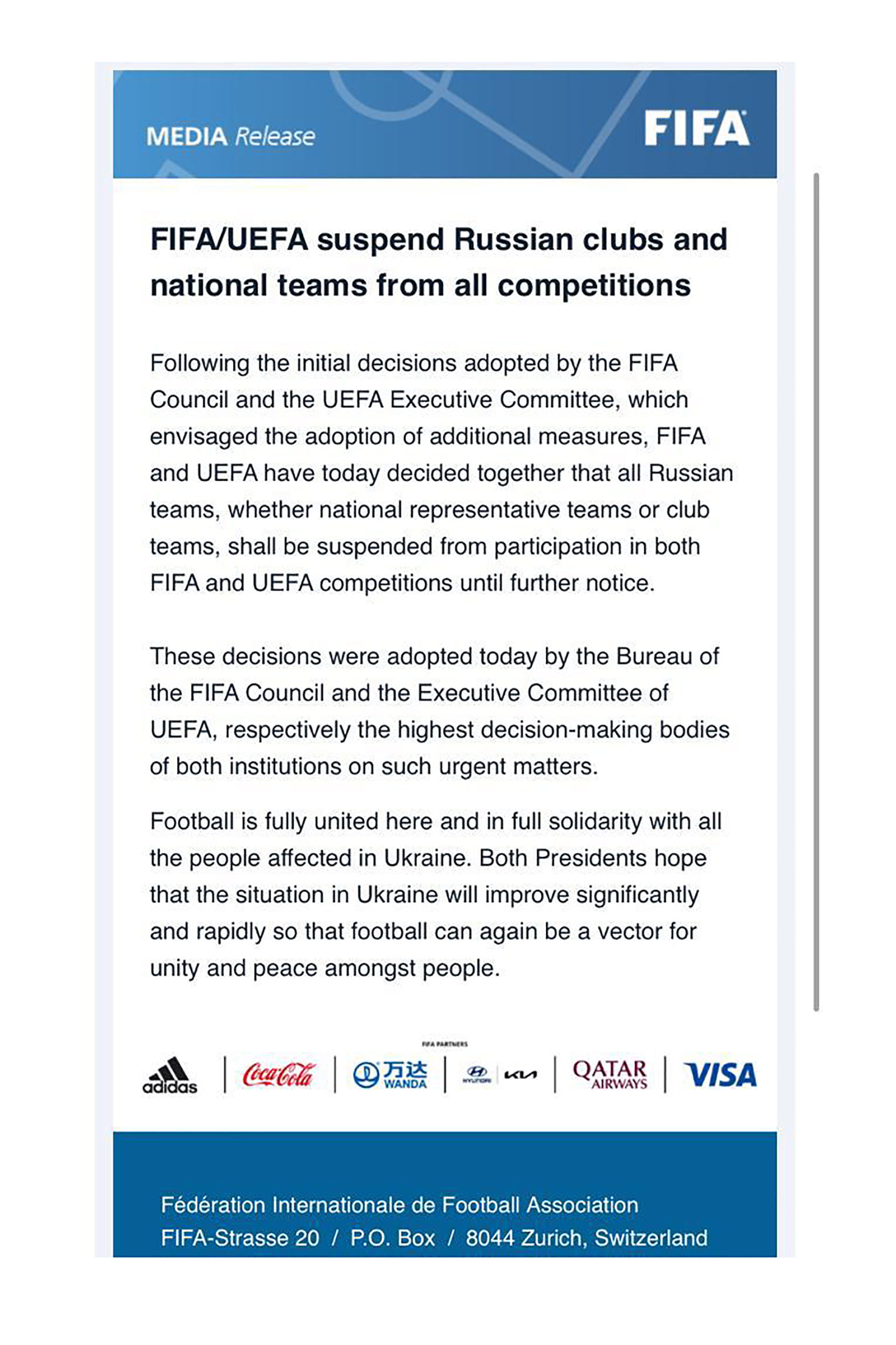 Rusia Sin Qatar 2022 La Fifa Suspendió A La Selección De Cara Al