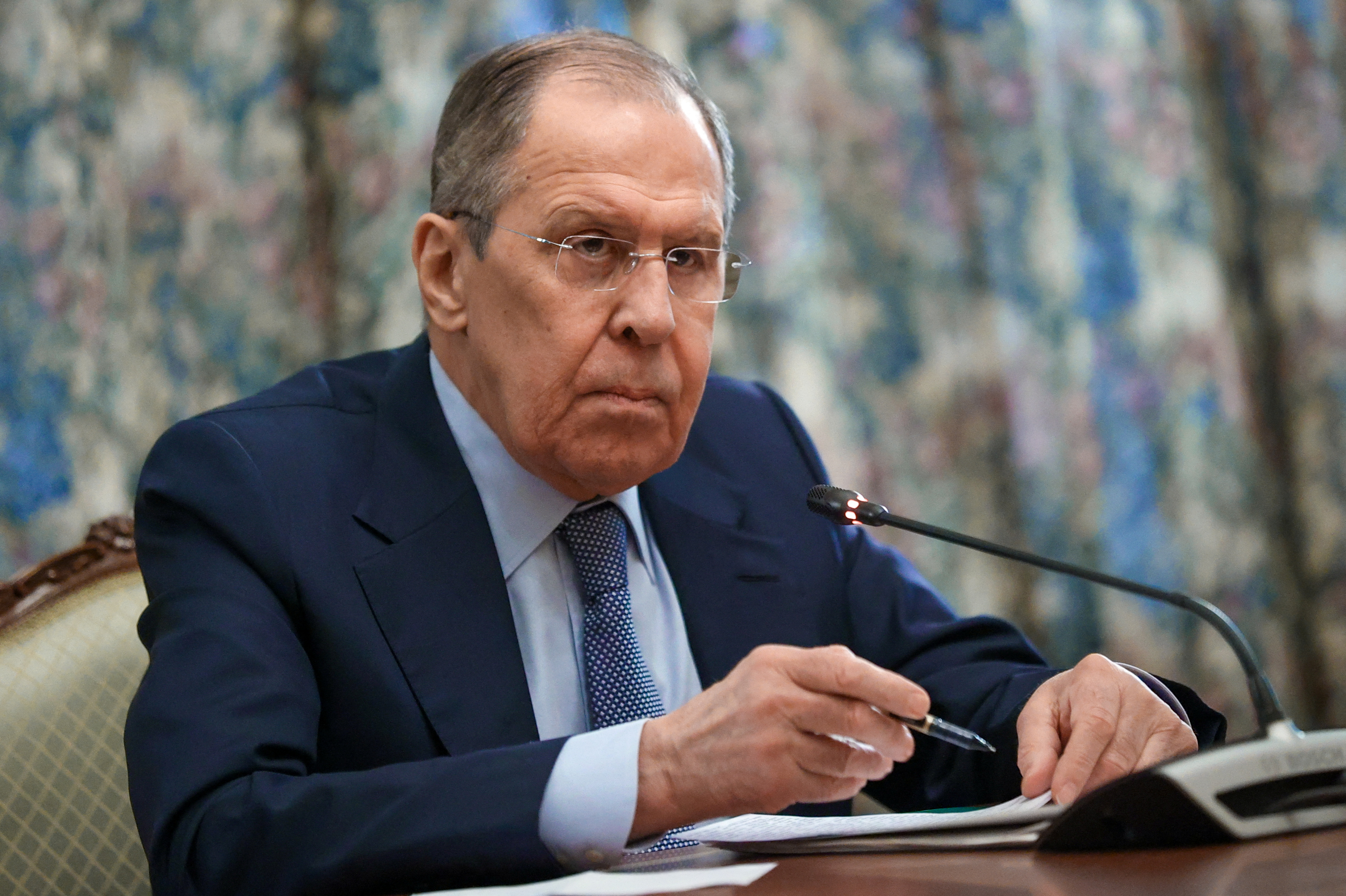 Ministro ruso de Exteriores Sergei Lavrov (Russian Foreign Ministry/Handout via REUTERS)