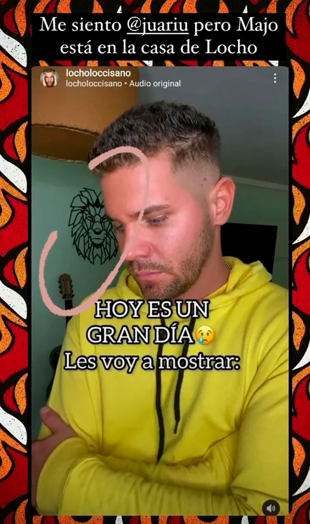 El posteo de Pampito sobre el romance entre Majo y Locho (Instagram)