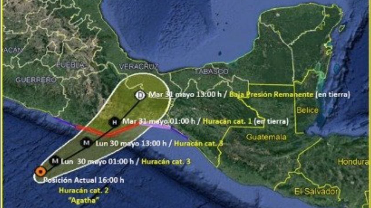 Huracán Agatha Alcanzaría Categoría 3 200 Kmh Alertó Conagua Toca Tierra La Madrugada De 1569