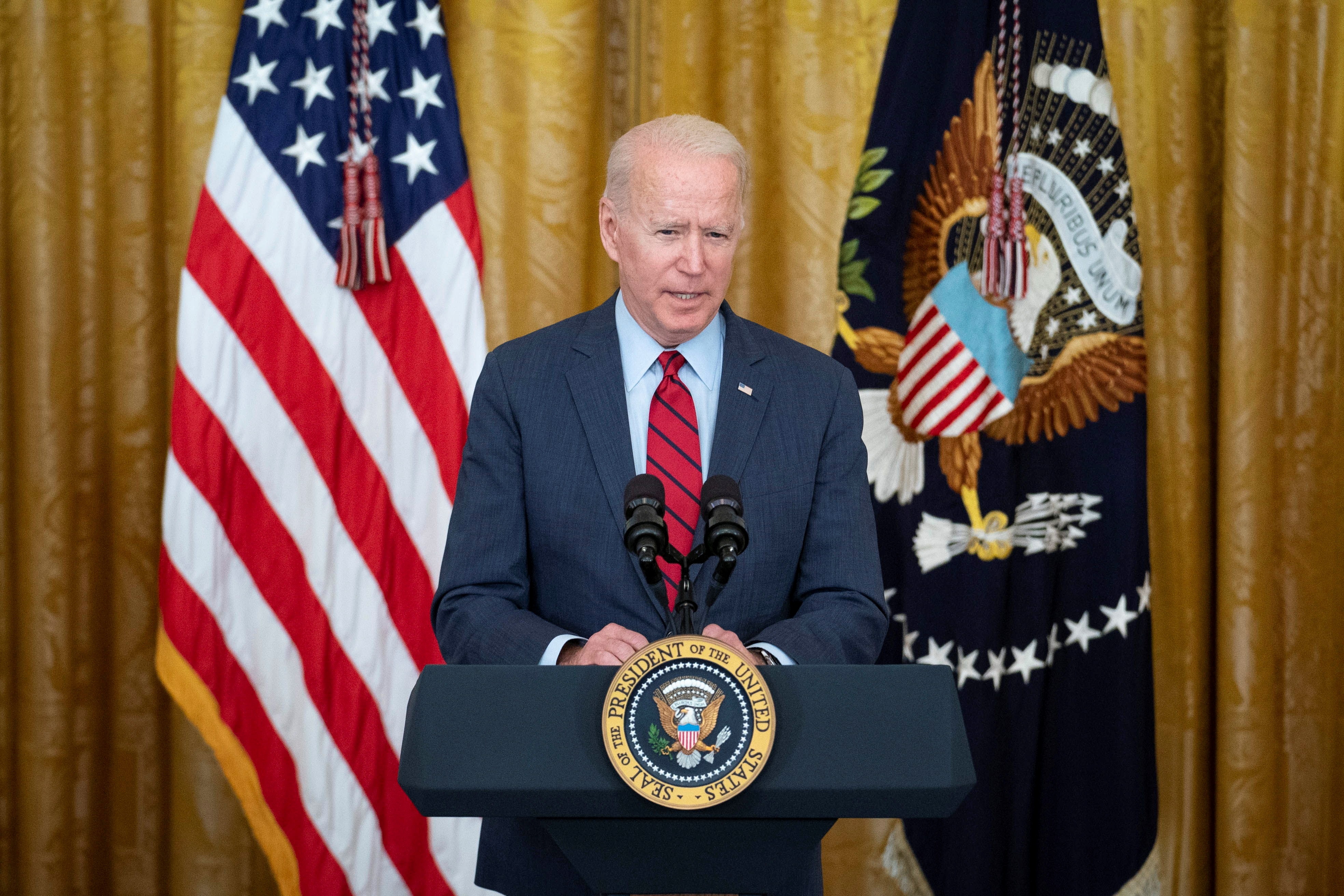 El presidente de EE.UU., Joe Biden, habla en conferencia de prensa en la Casa Blanca en Washington (EE.UU.), hoy 24 de junio de 2021. EFE/EPA/SARAH SILBIGER/POOL
