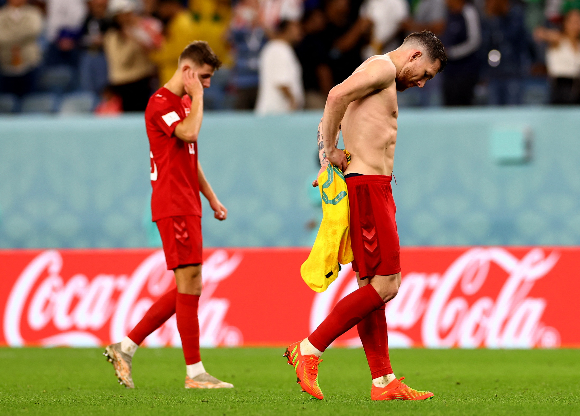 Dinamarca qued eliminada del Mundial Qatar 2022. Imagen: REUTERS/Bernadett Szabo