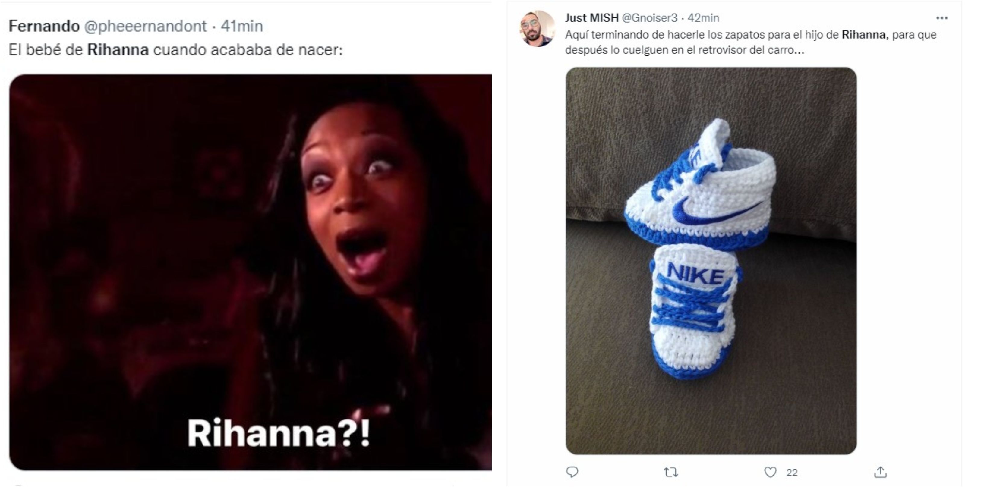 Rihanna ya es mamá y usuarios en redes sociales reaccionaron a la noticia con divertidos memes (Fotos: Twitter)