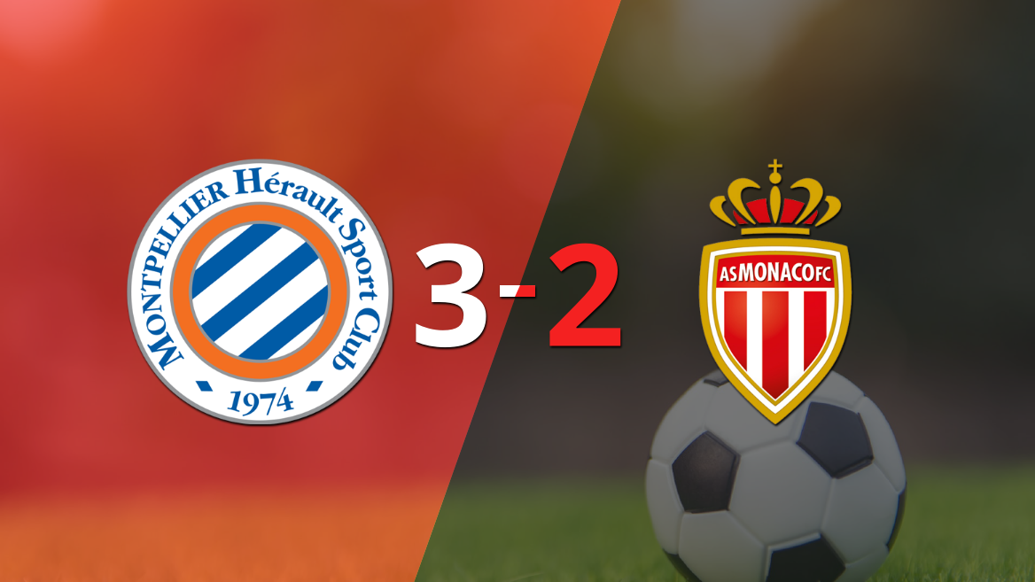 Stephy Mavididi marca un doblete en la victoria 3-2 de Montpellier ante Mónaco