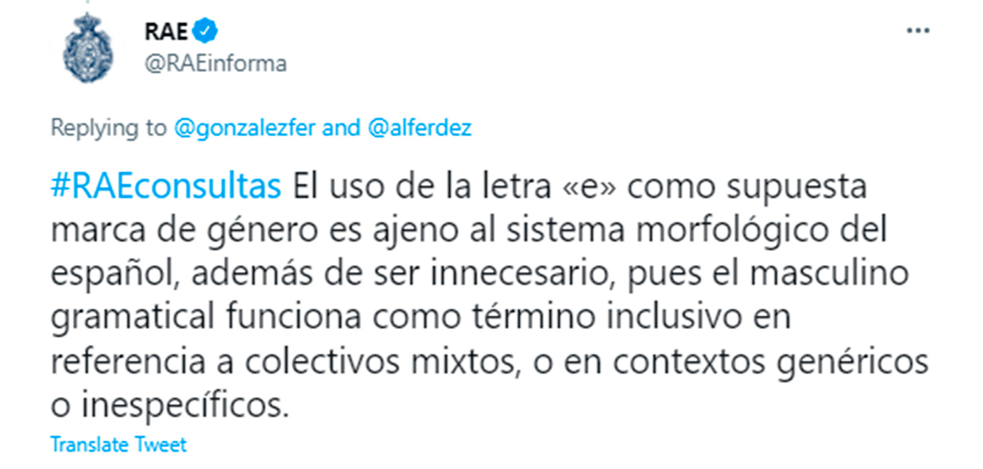 La corrección de la RAE a la expresión de Alberto Fernández en lenguaje inclusivo