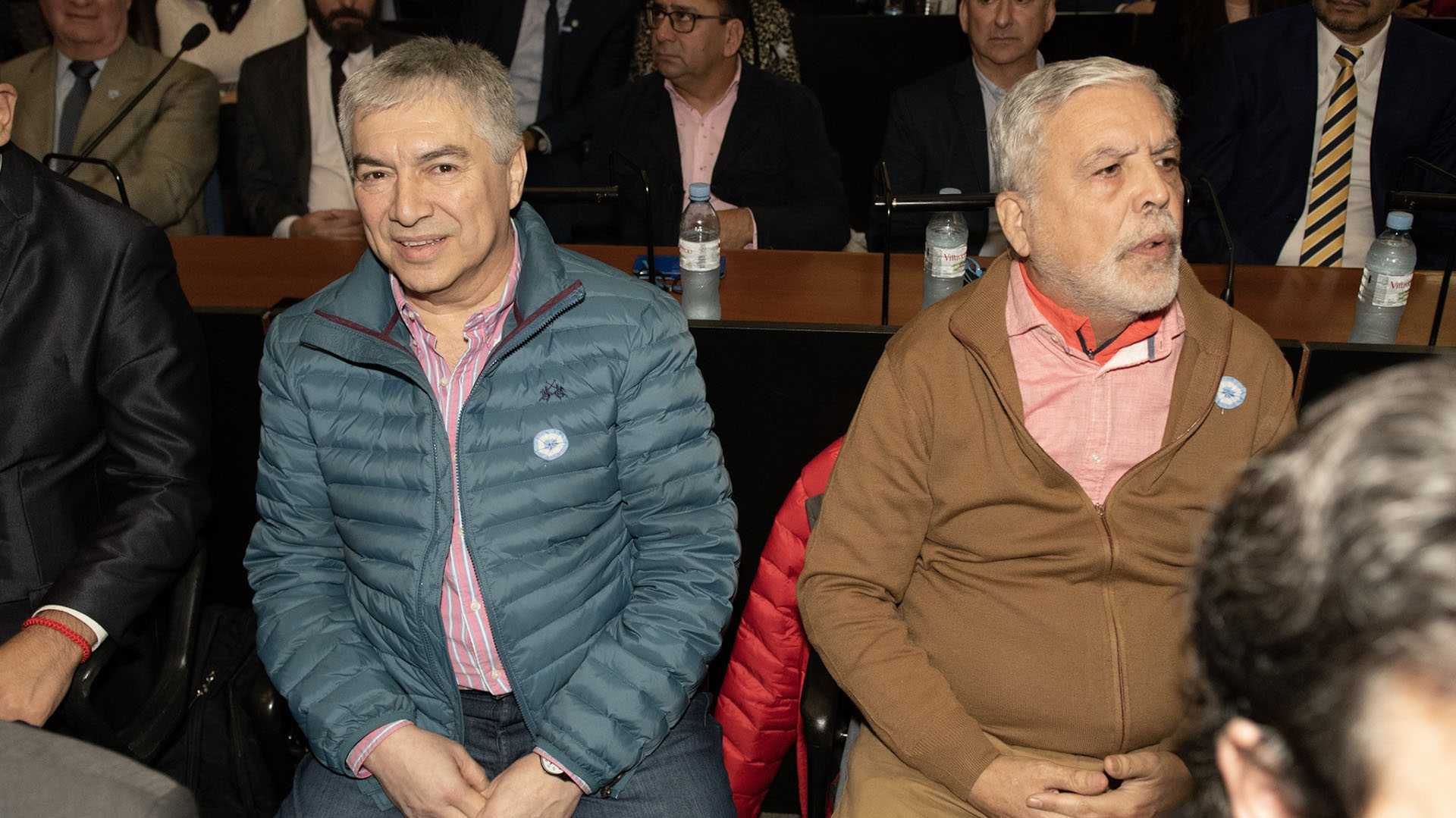 Lázaro Báez y Julio De Vido en la primera audiencia del juicio oral, en mayo de 2019. El primero fue condenado, el segundo absuelto (Foto: Adrián Escandar)