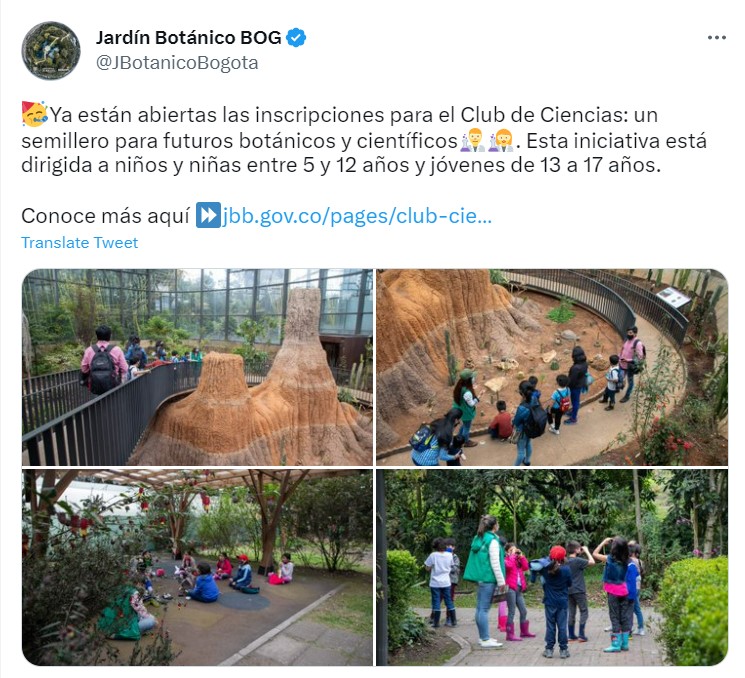 El Jardín Botánico abre inscripciones para el primer Club de Ciencias en  camino ancestral - Infobae
