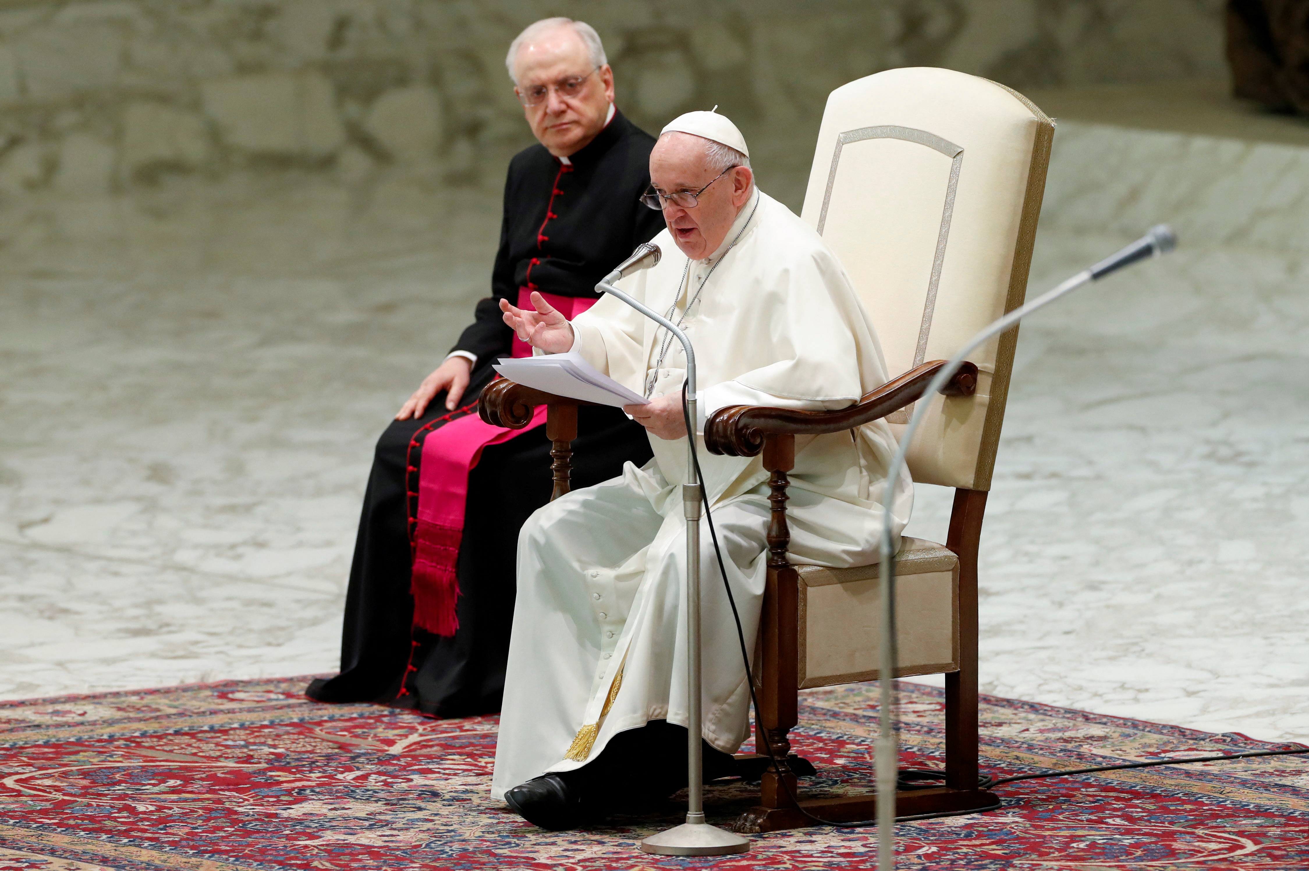 El Papa Francisco celebra la audiencia general semanal en el Vaticano, el 26 de enero de 2022. REUTERS/Remo Casilli