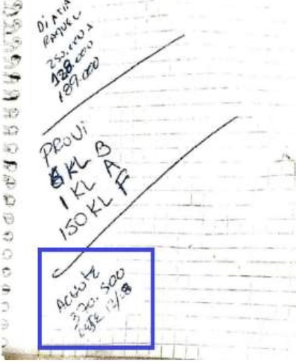 La anotación en un cuaderno de la banda de la Villa 1-11-14 que complica a "Achote".