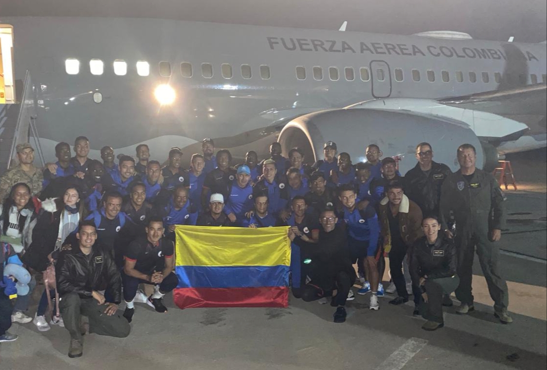 Deportivo Pasto llegó desde Perú en un vuelo humanitario. 
Fuerzas Militares