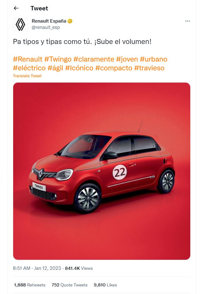 Tuit de Renault en relación a la canción de Shakira con Bizarrap (Renault)