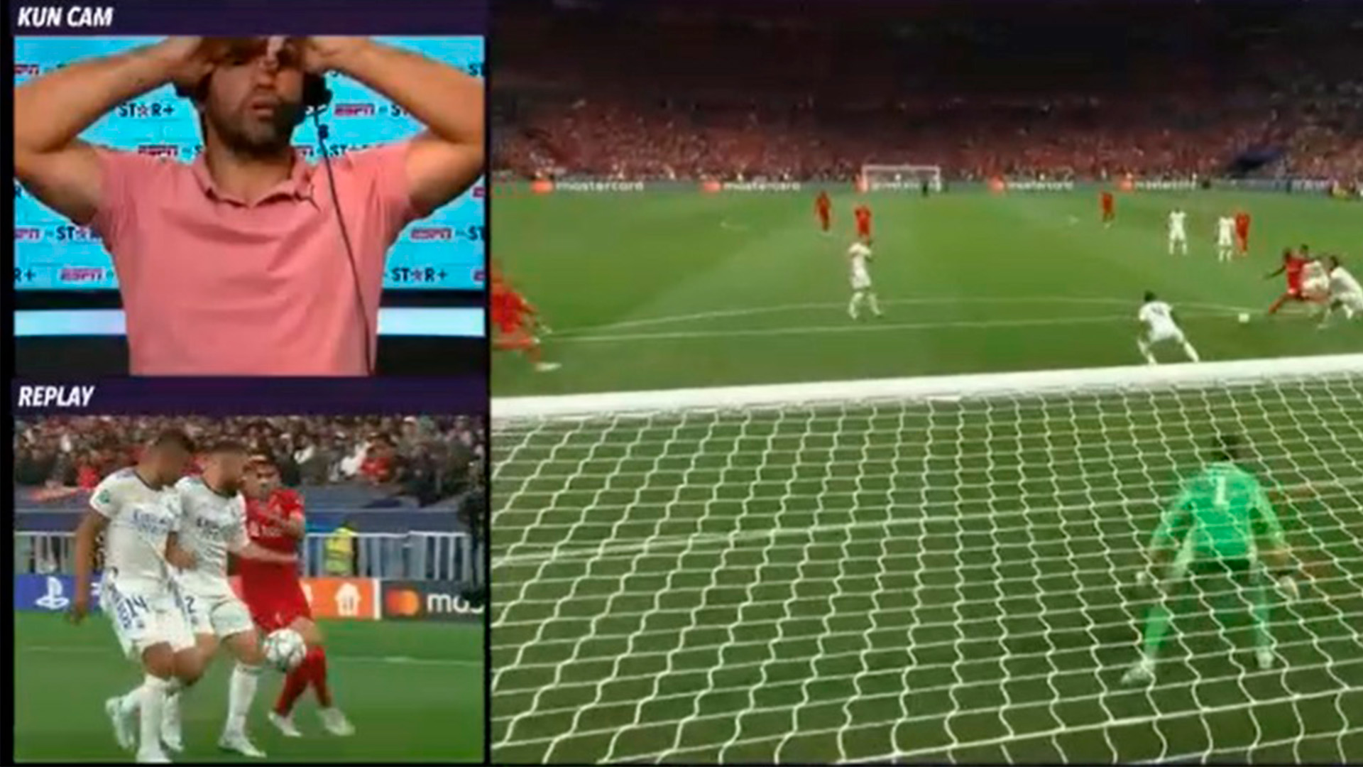Las imperdibles reacciones del Kun Agüero en la final de la Champions League y su bronca contra el Real Madrid