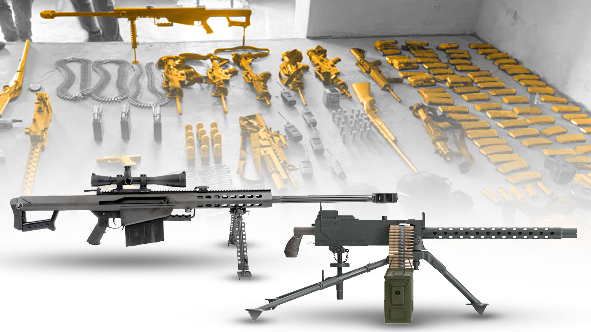 Weapons Seized In Topilejo, Including .50 Barretto