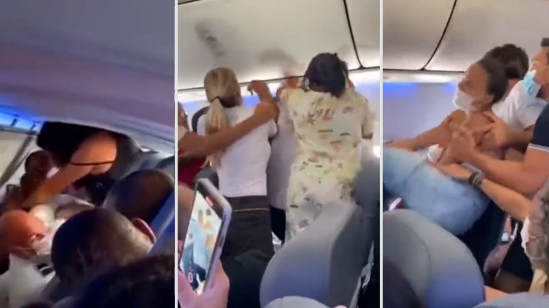 Golpes, bofetadas y gritos: el impactante video de una pelea en un avión con destino a San Pablo