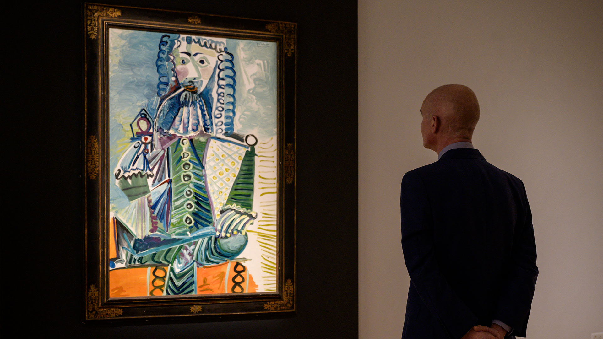 "Mousquetaire á la pipe II", de Picasso, subastado por Christie's en la misma jornada (Ed JONES / AFP)