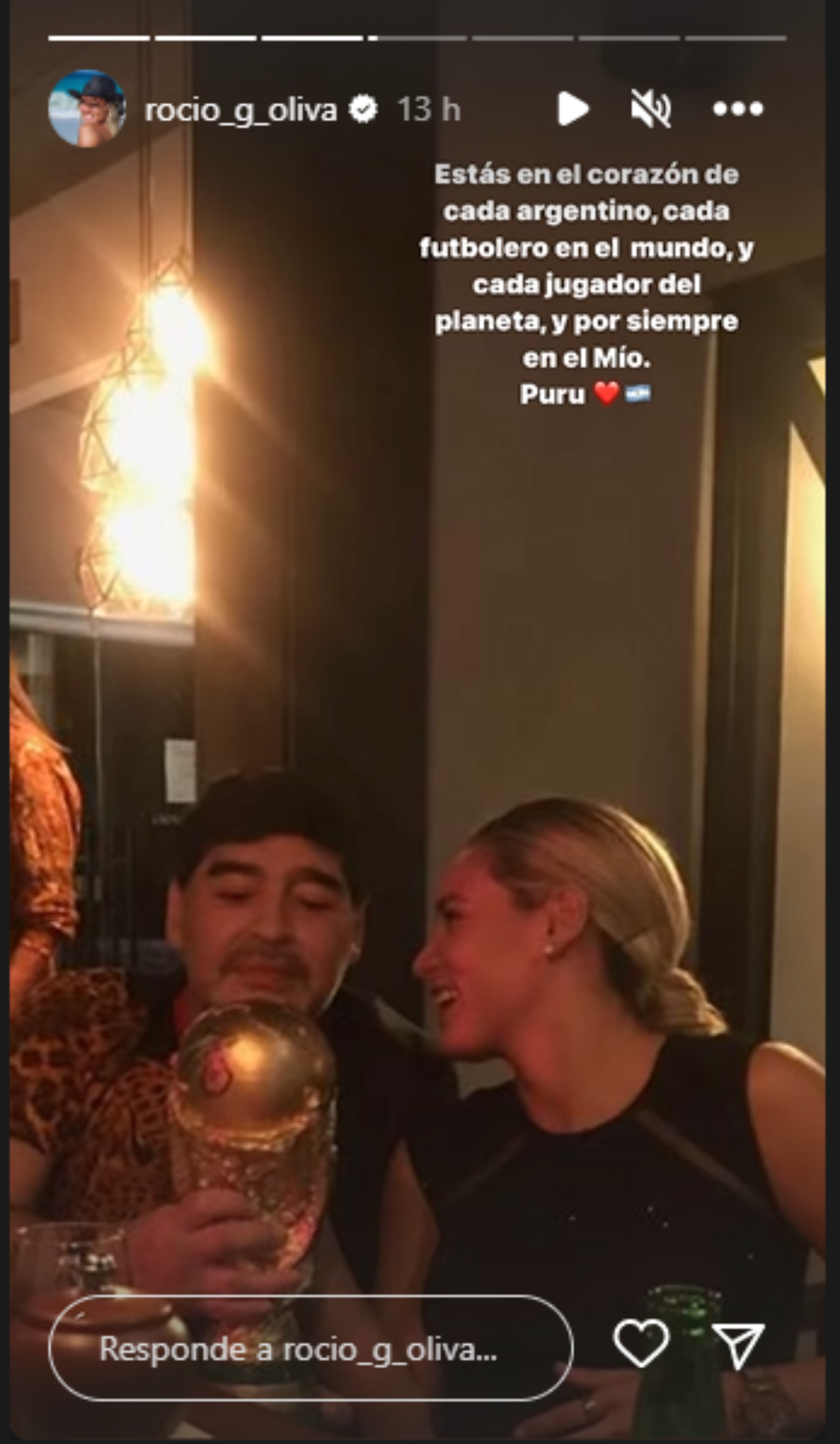 El mensaje de Rocío Oliva por el aniversario de la muerte de Diego Maradona