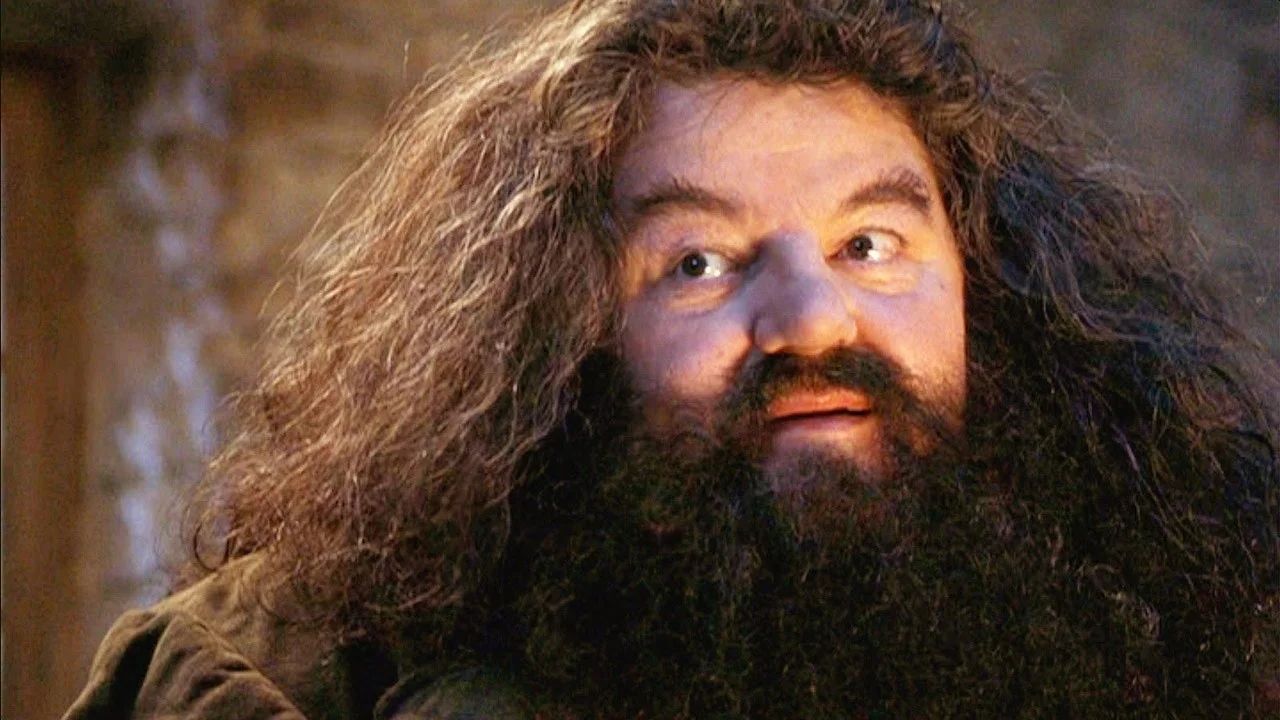 Robbie Coltrane en el papel de Hagrid en Harry Potter (Warner Bros.)