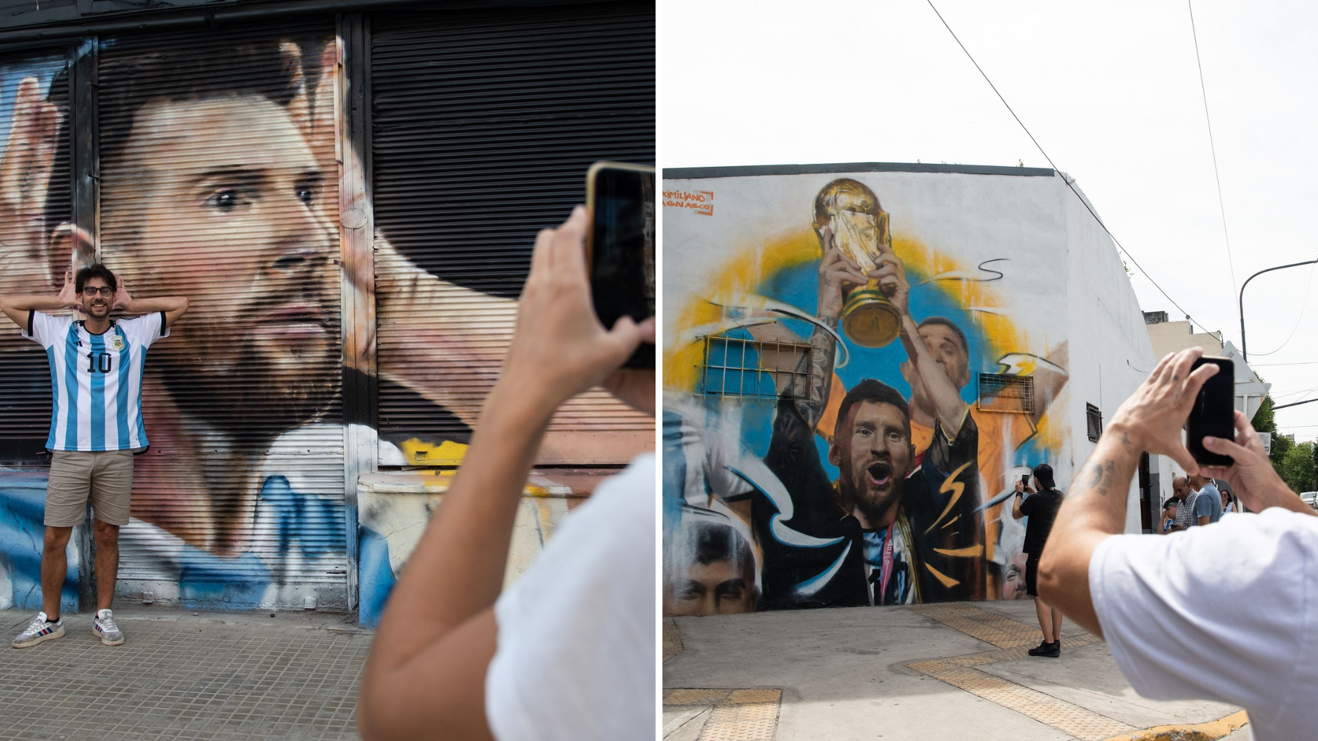 La locura por Messi llena de arte las paredes en Argentina