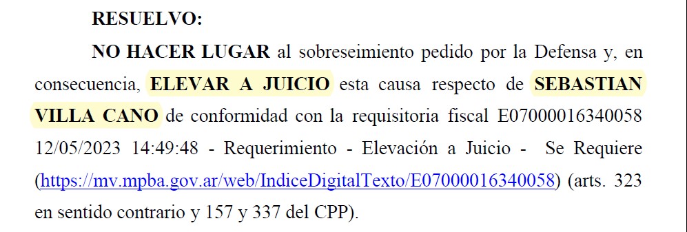 La decisión del juez Mafucci Moore