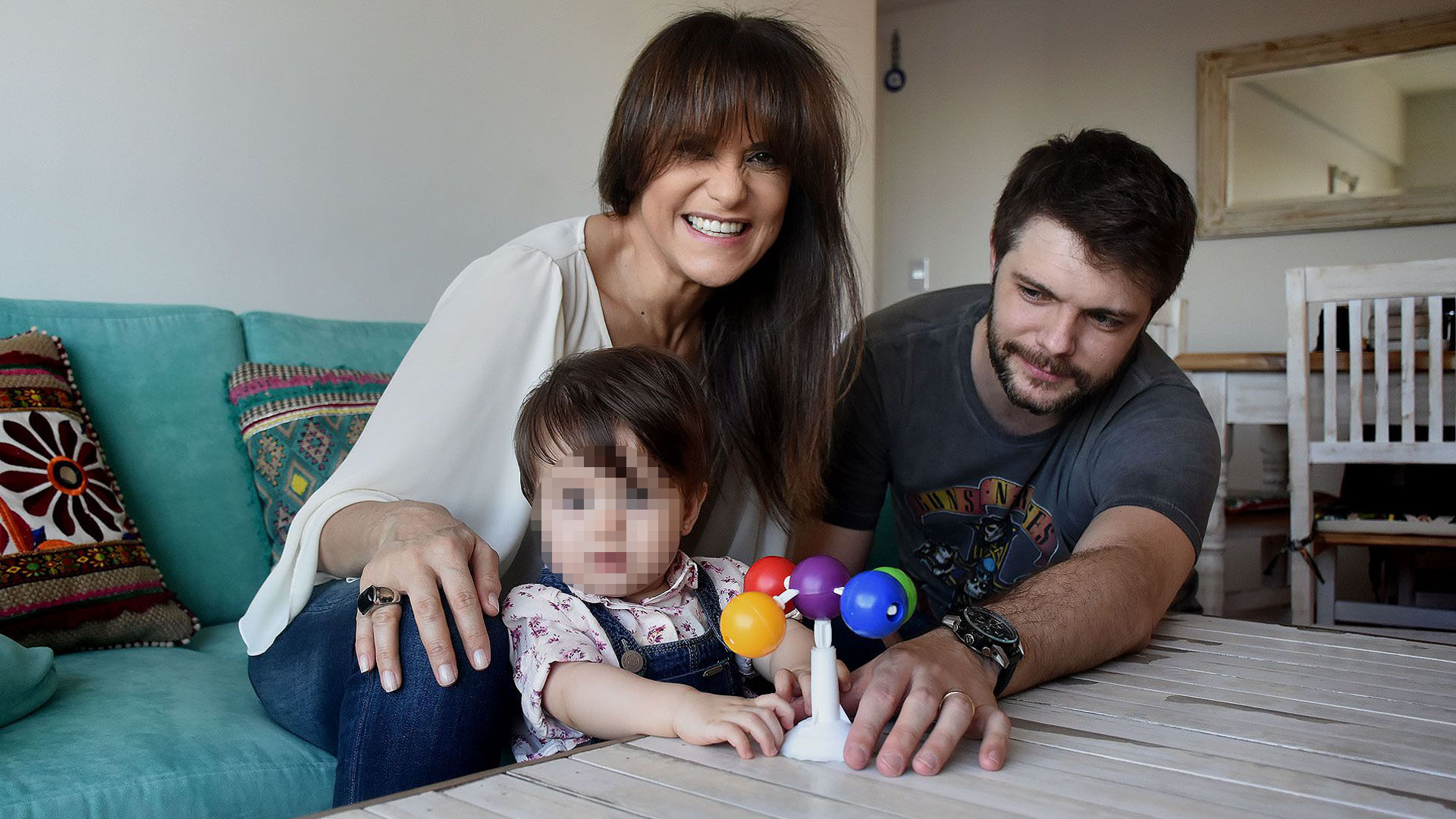 María Fernanda Callejón, su hija, Giovanna, y su marido, Ricardo Diotto (Foto: Nicolás Stulberg)