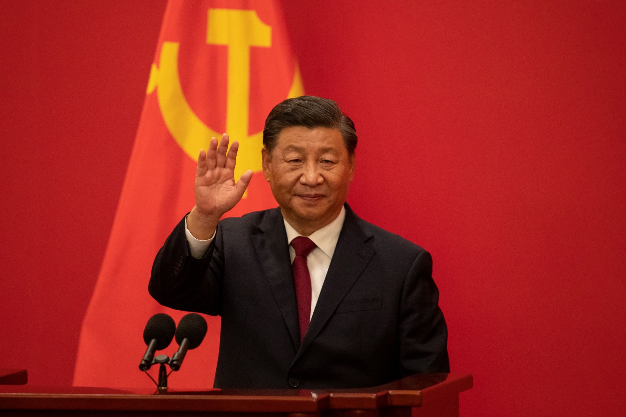 Xi Jinping, presidente de China, en la sesión de clausura del XX Congreso Nacional del Partido Comunista Chino en el Gran Salón del Pueblo en Beijing, China (Bloomberg)
