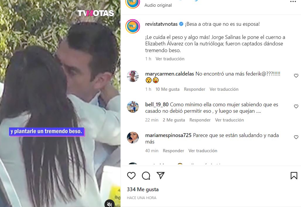 El actor y la actriz no se han pronunciado ante la difusión de dicha información por la revista TVNotas 
(Foto: captura Instagram)