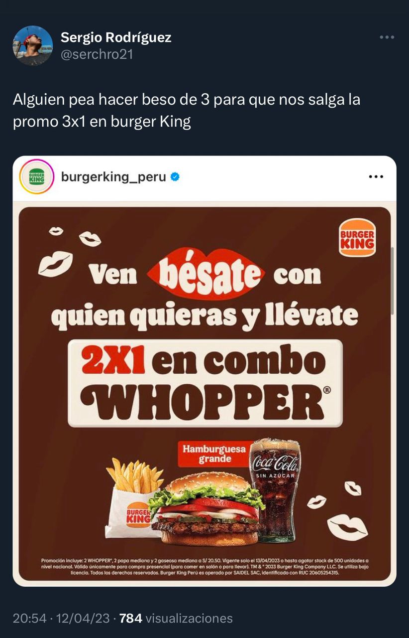 Las Reacciones Y Memes Que Generó La Promoción Del 2x1 En Hamburguesas Por El Día Del Beso Infobae 2432