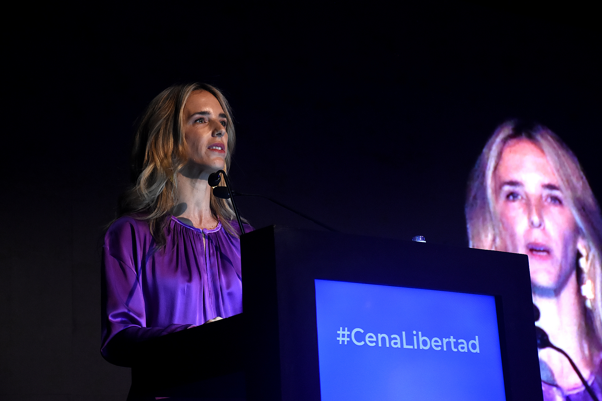 Cayetana Álvarez de Toledo pronunció un extenso discurso en el que llamó a las derechas iberoamericana a unirse para volver al poder. (foto Nicolás Stulberg)