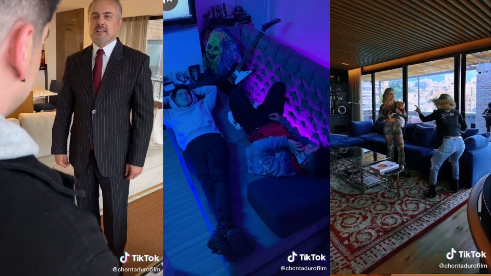 Imágenes de "Síndrome de Estocolmo". Tomadas de Tik Tok @ChontaduroFilms