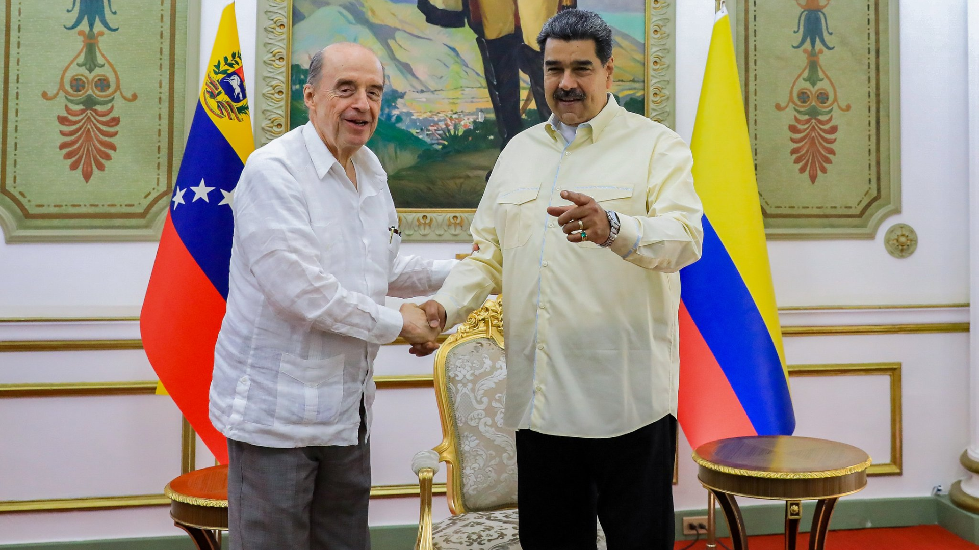El canciller colombiano, Álvaro Leyva, se reunió nuevamente con el jefe del régimen en Venezuela, Nicolás Maduro. (Twitter Nicolás Maduro)