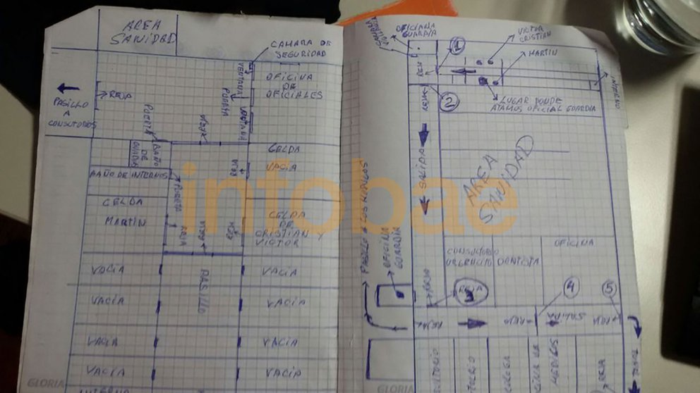 El croquis de los hermanos Lanatta para huir del penal de General Alvear