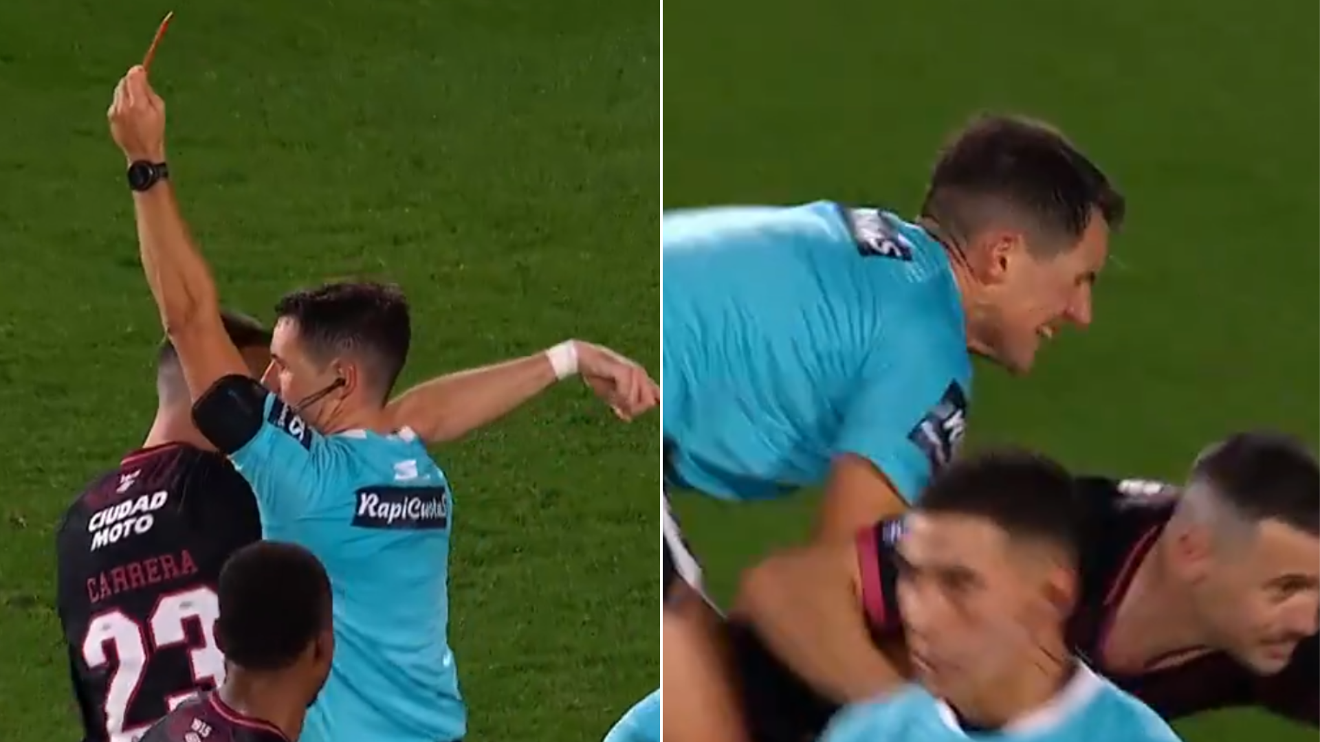 Expulsi&oacute;n, tackle del &aacute;rbitro y gresca: el escandaloso final del partido entre Independiente y Lan&uacute;s
