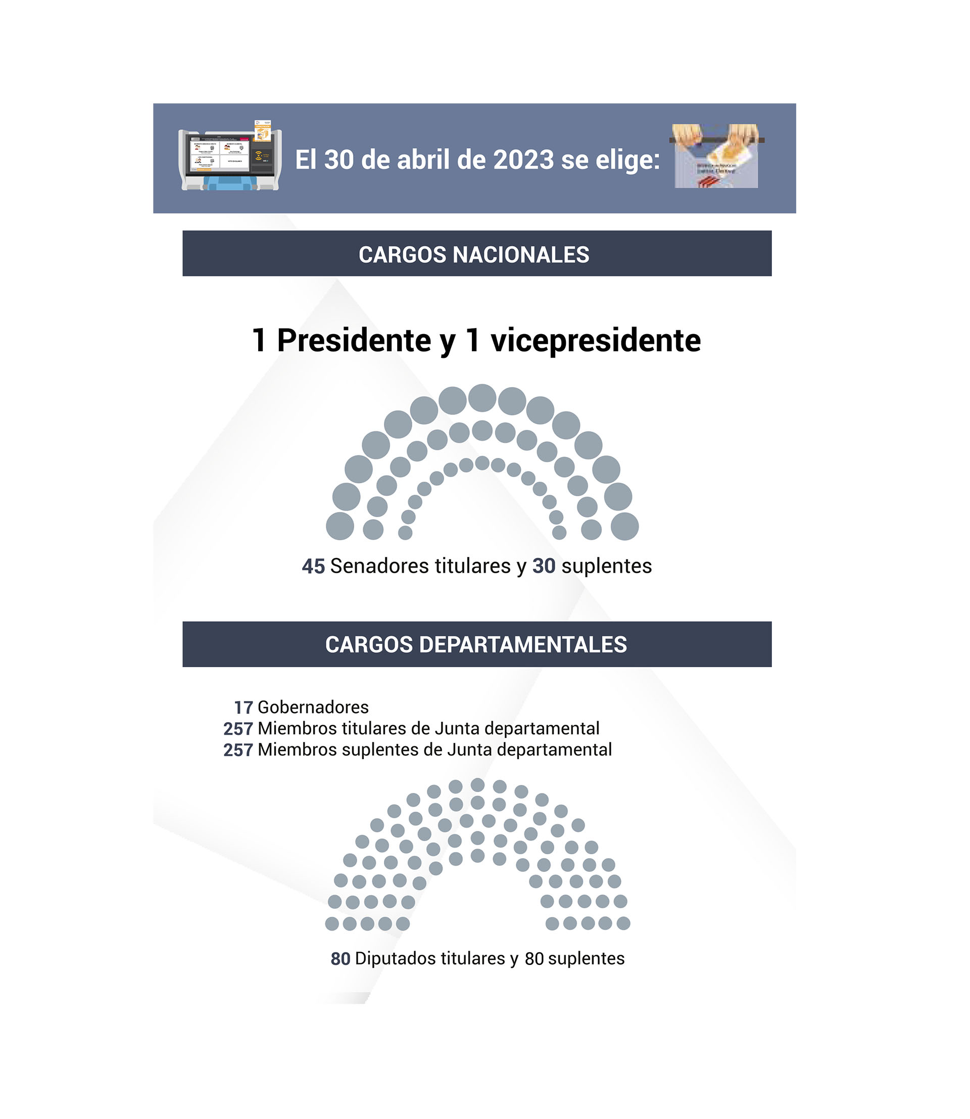Cargos nacionales y departamentales (Crédito: Justicia Electoral de Paraguay)