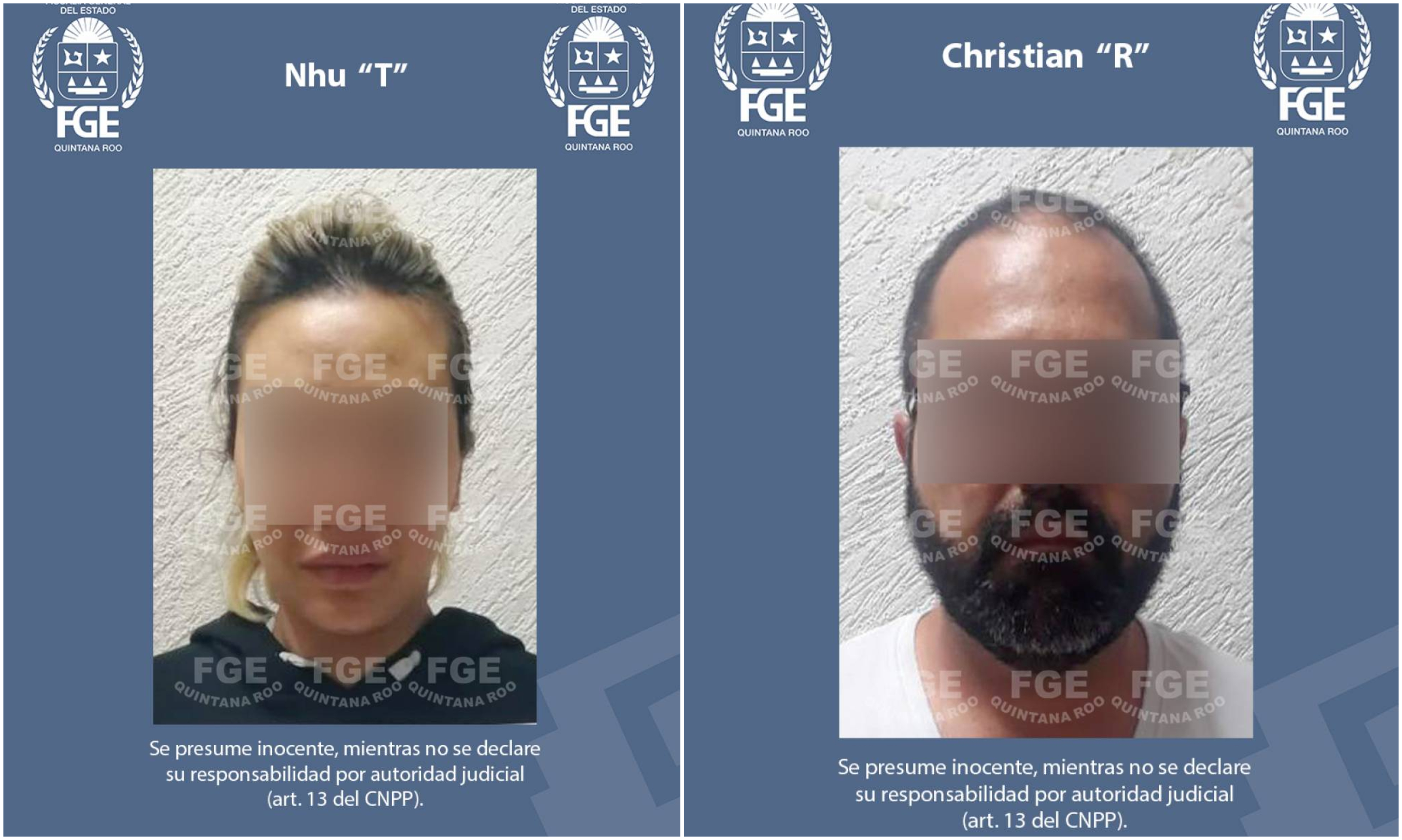 Los dos detenidos están imputados por homicidio en Quintana Roo (Foto: FGE-QROO)
