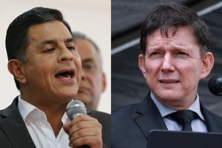 Alcalde de Cali, Jorge Iván Ospina, y el ministro de Justicia, Wilson Ruiz Orjuela