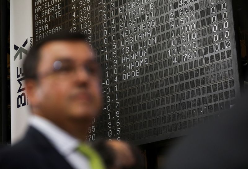 Electronic boards at the Madrid Stock Exchange, Spain, July 22, 2022. REUTERS/Isabel Infantes