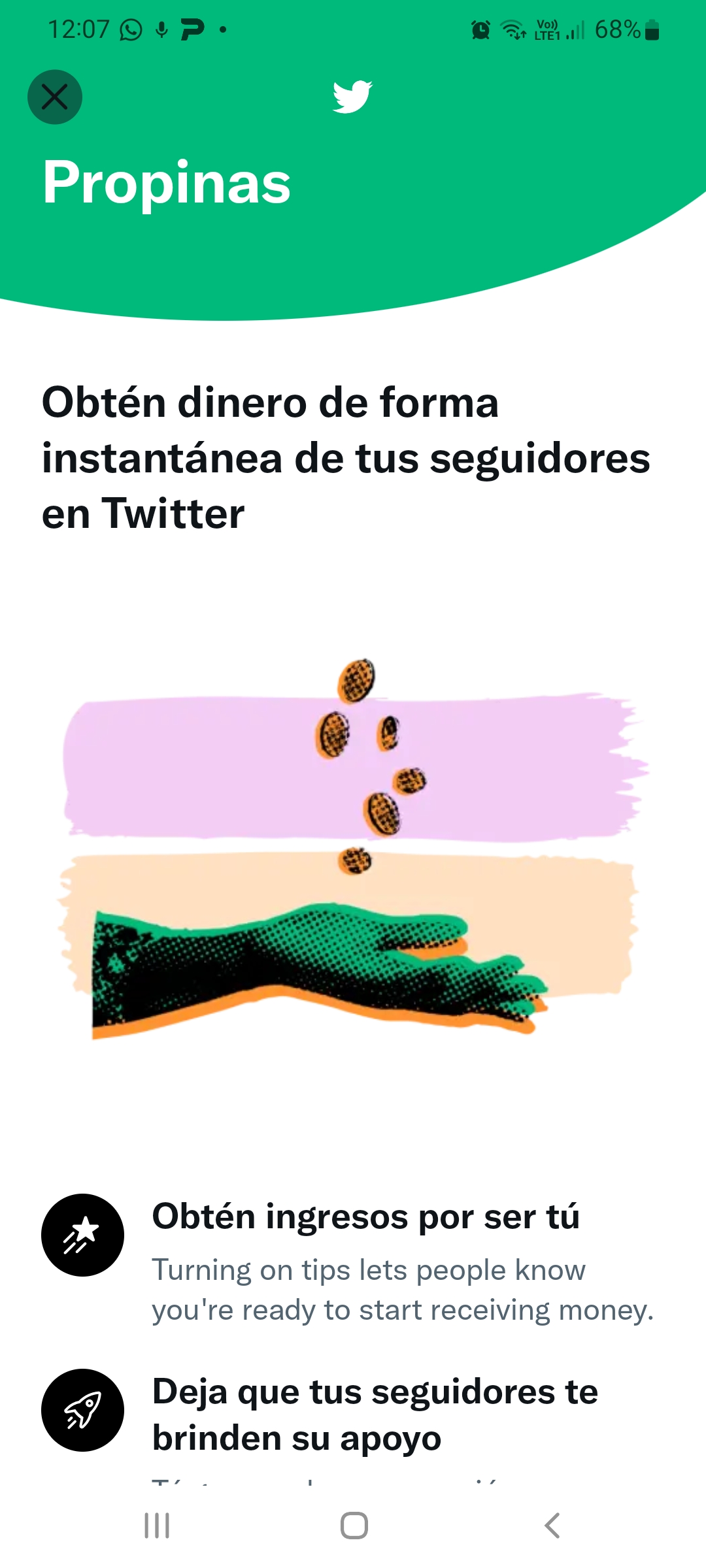 Propinas de Twitter