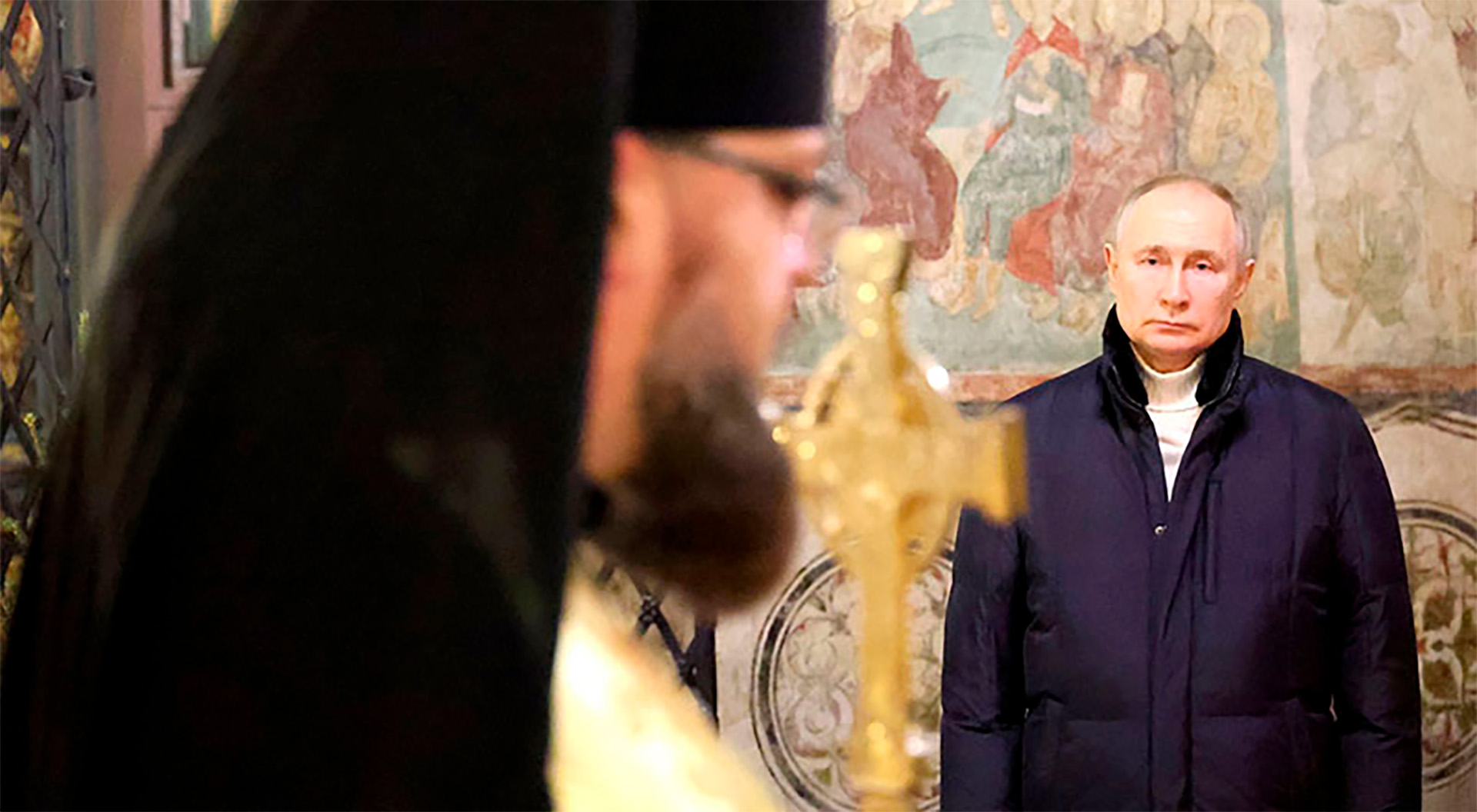 La relación de Putin con la Iglesia Ortodoxa rusa es muy estrecha. Las sagradas escrituras son siempre mencionadas en sus discursos.