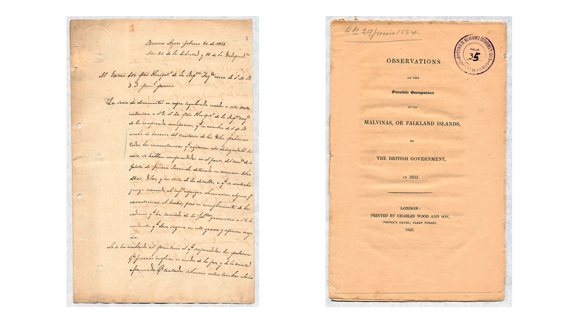 Una serie de 50 documentos inéditos muestran los reclamos argentinos por las Islas Malvinas desde 1833 