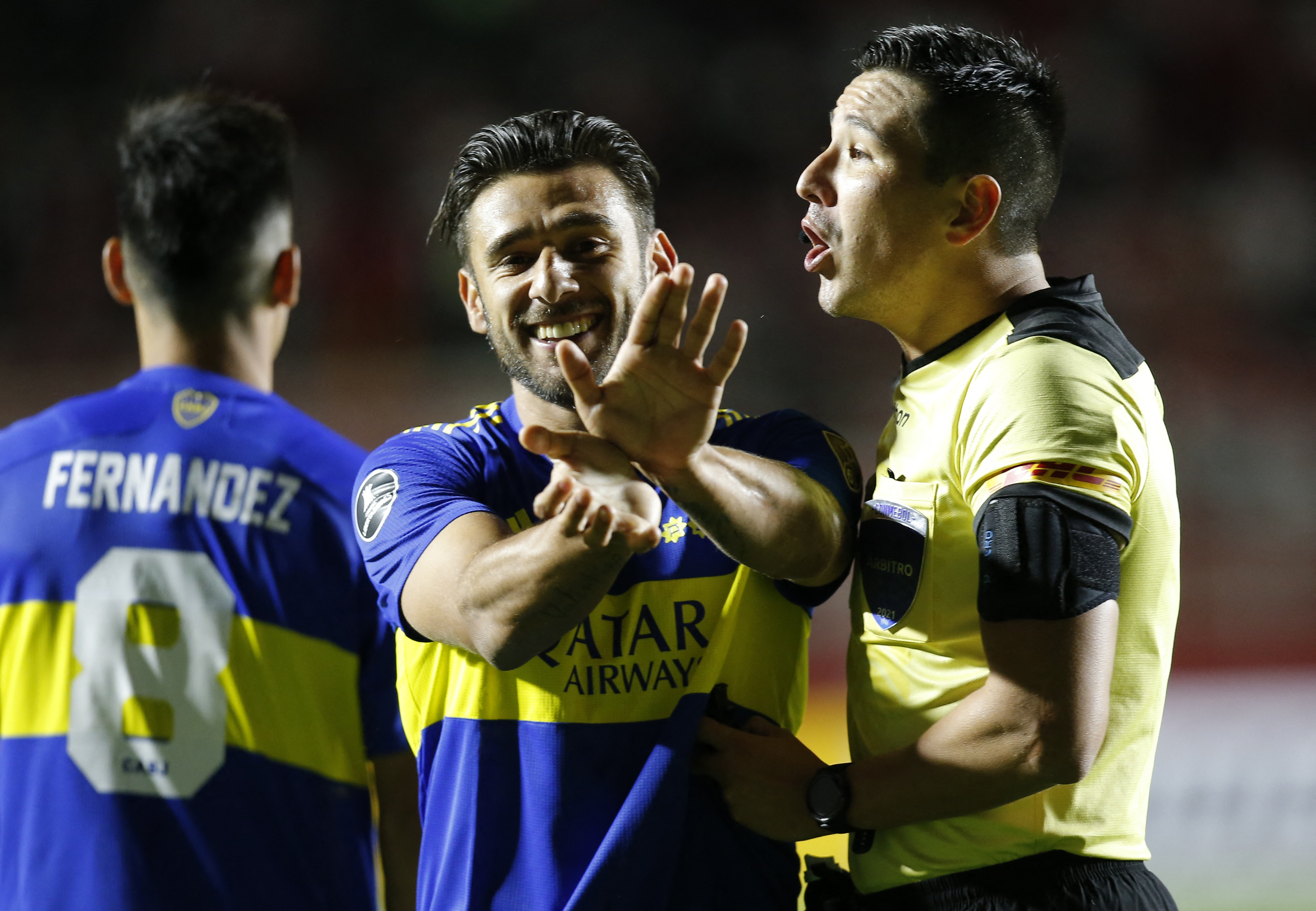 Toto Salvio fue la figura de Boca Juniors y autor del gol, de penal, con el que su equipo venció a Always Ready en La Paz (REUTERS/Manuel Claure)