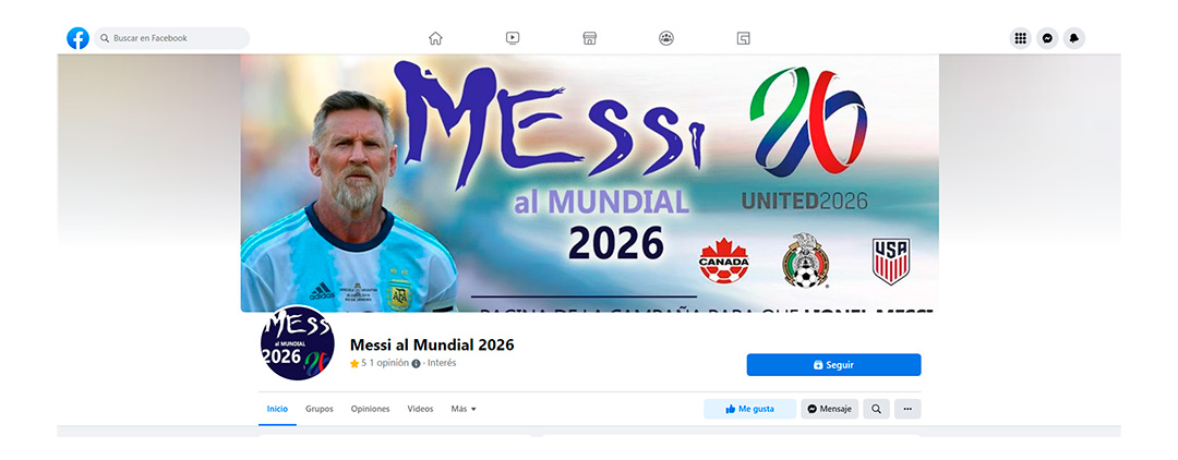 La imagen de portada del Facebook dedicado a la presencia de Leo en el próximo Mundial