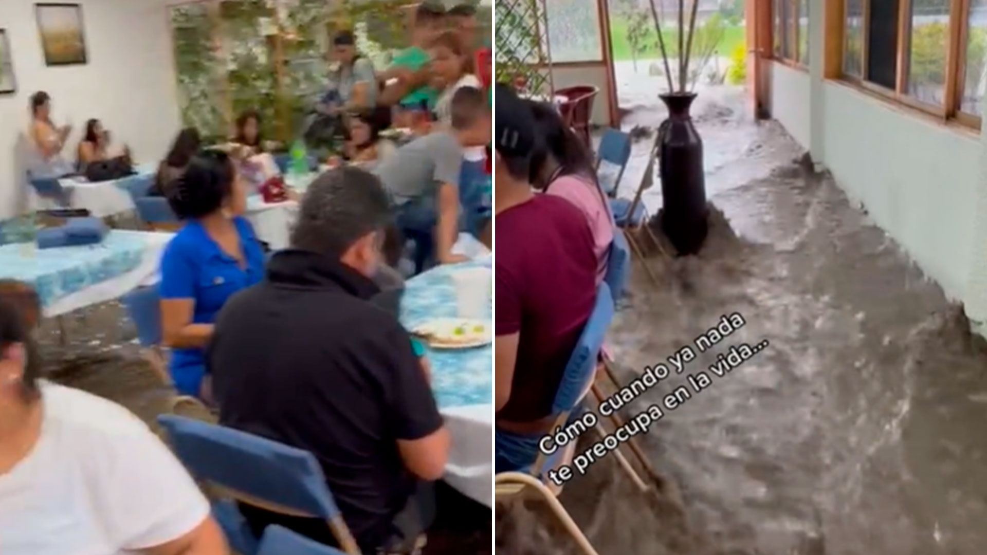 Se viralizó una fiesta en TikTok por seguir “sin preocupaciones” a pesar de una fuerte inundación 