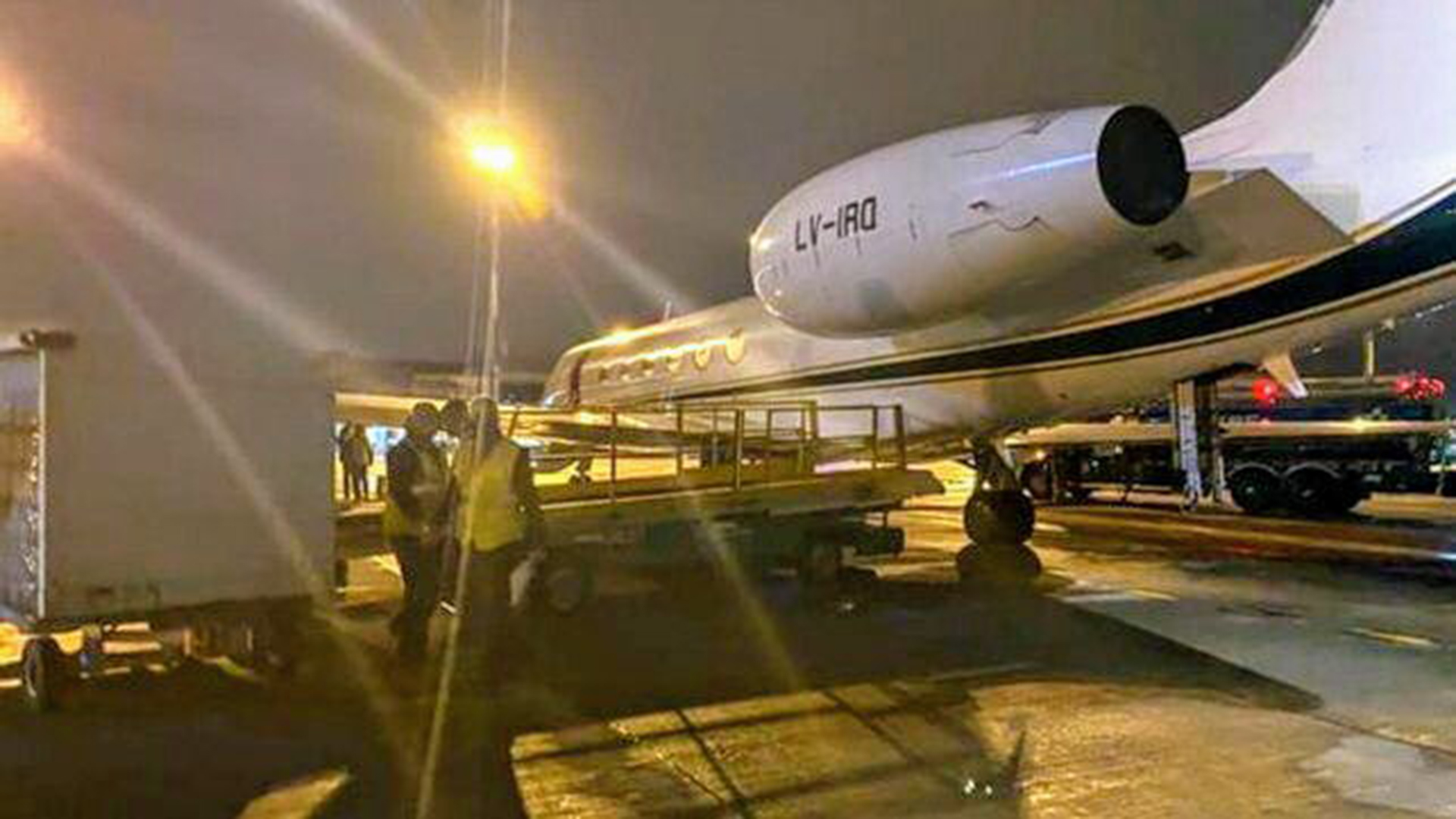 Los respiradores están guardados en el depósito del aeropuerto Islas Malvinas, también conocido como Fisherton