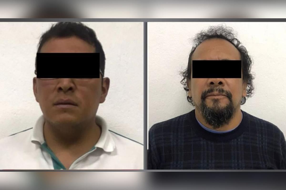 José Luis “N” y Gerardo “N” fueron detenidos por portación de arma prohibida (Foto: Fiscalía Edomex)