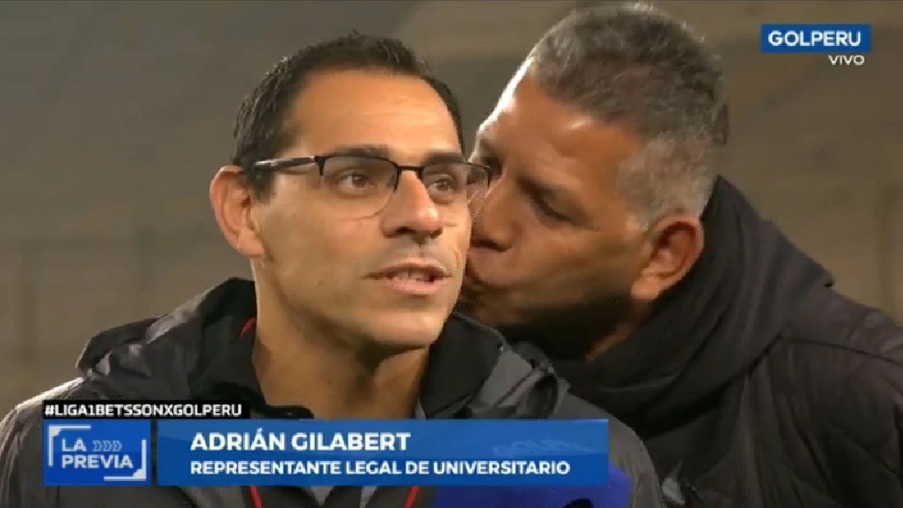 ‘Puma’ Carranza interrumpió entrevista en vivo con un beso al abogado de Universitario